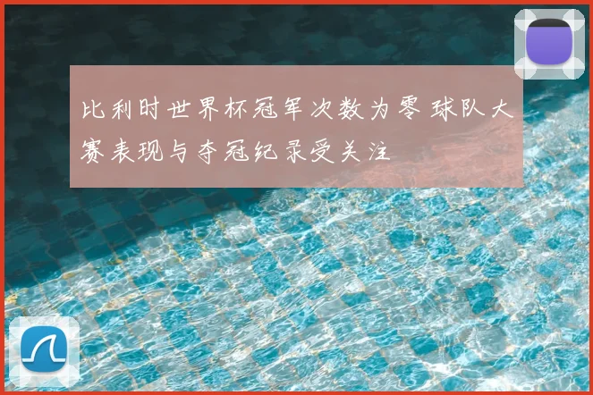 比利时世界杯冠军次数为零 球队大赛表现与夺冠纪录受关注